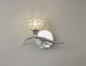 Leimo Polished Chrome Crystal Wall Lights Diyas Armed Wall Lights